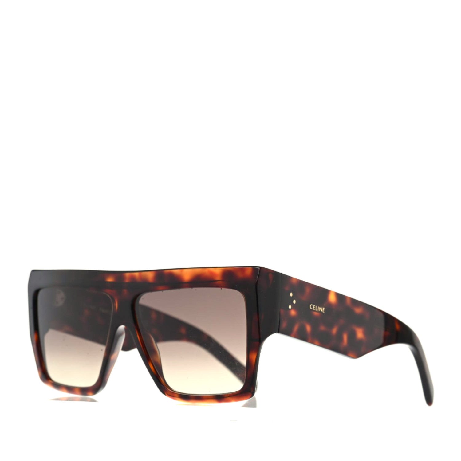 Celine Acetate Rectangular Sunglasses Dark Havana 1 of 7