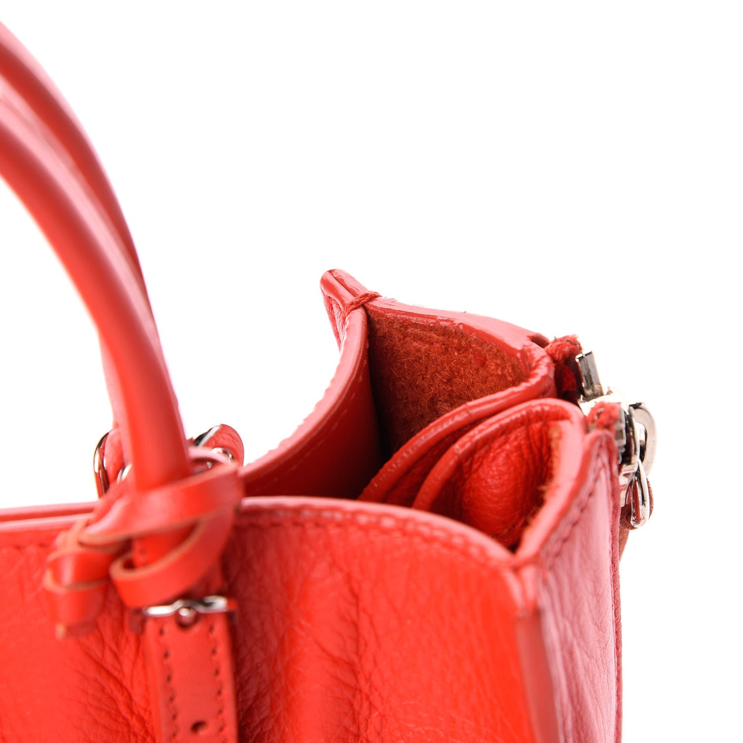 Balenciaga Calfskin Papier Mini A4 Zip Around Tote Rouge Coquelicot 10 of 12