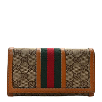 Gucci Monogram Vintage Web Continental Wallet Tobacco 1 of 9