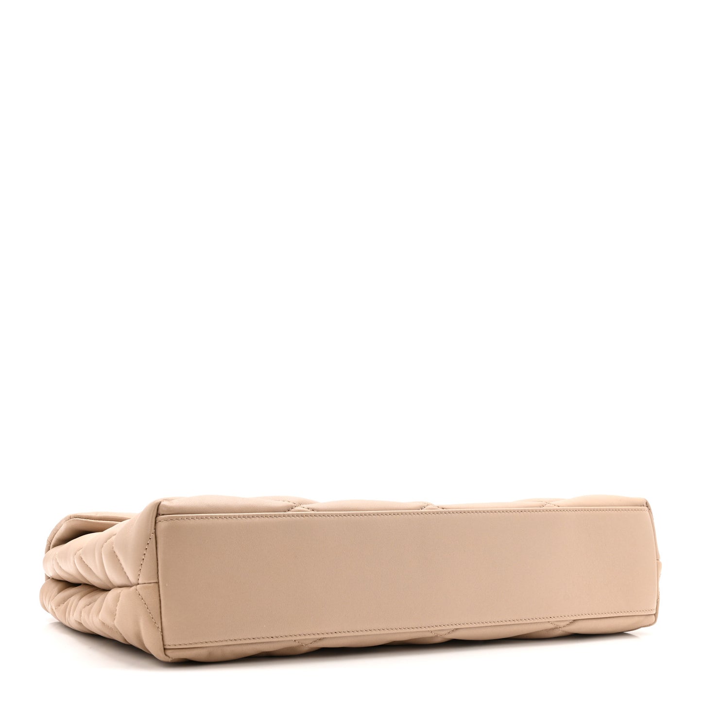 Lambskin Quilted Sade Puffer Envelope Clutch Dark Beige
