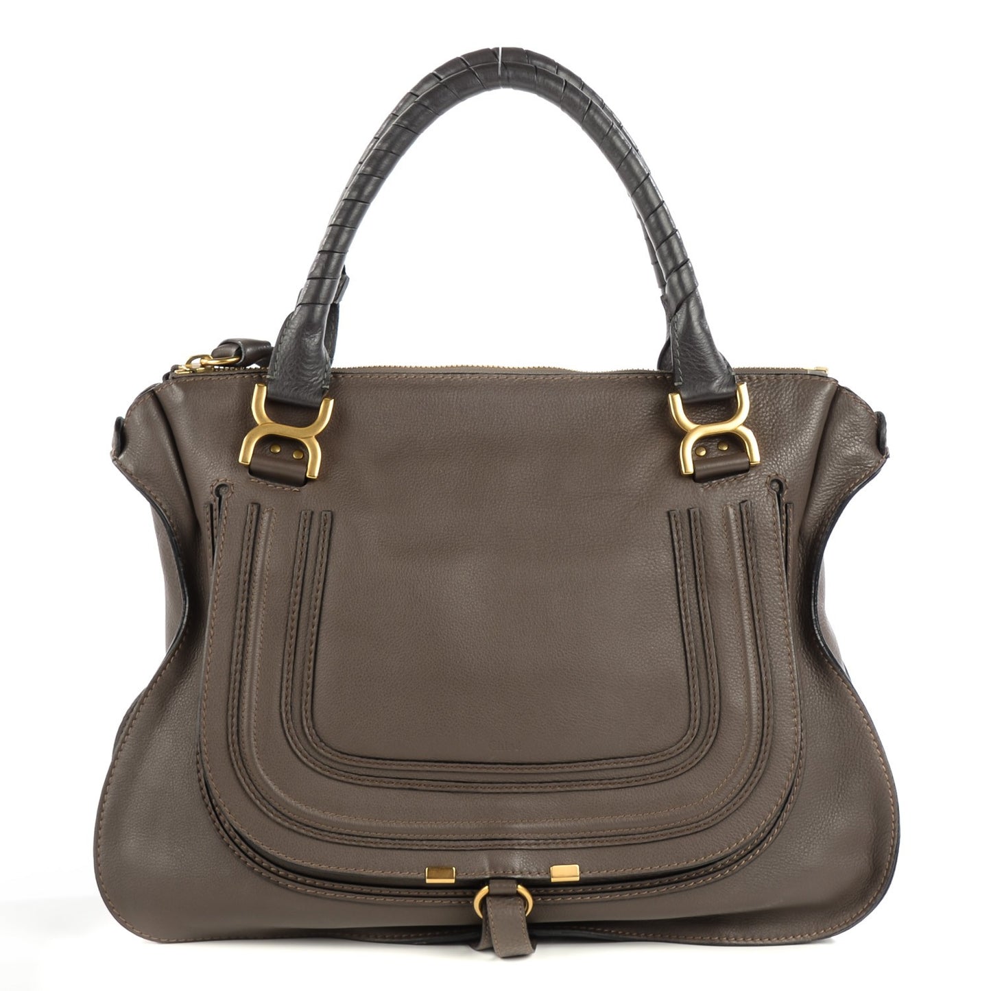 Calfskin Large Marcie Satchel Ash