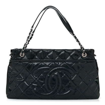 Chanel Patent Quilted Timeless CC Soft Tote Blue 1 of 10
