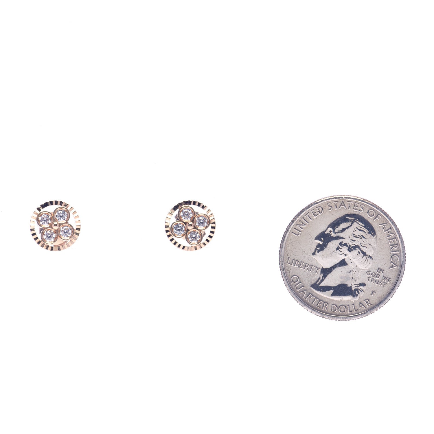Louis Vuitton 18K Pink Gold Diamond Blossom BB Stud Earrings 2 of 5
