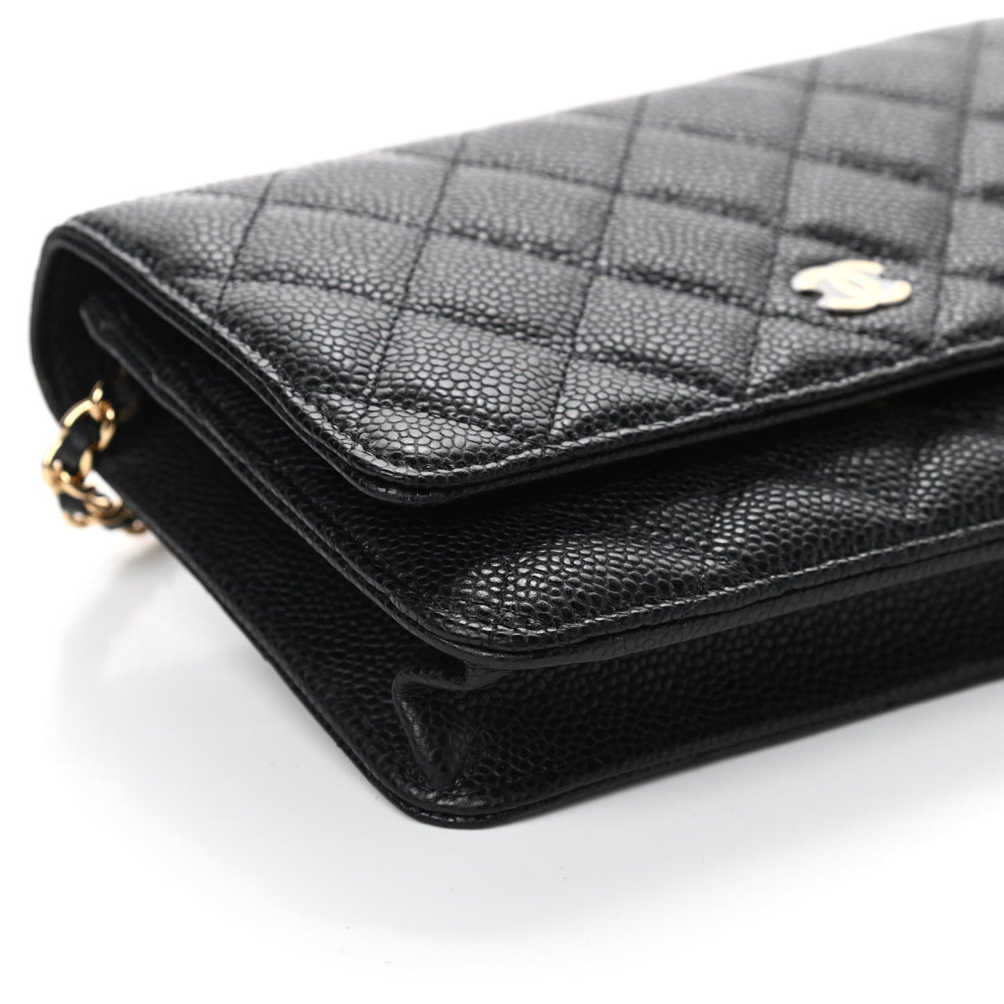 Caviar Quilted Wallet On Chain WOC Black