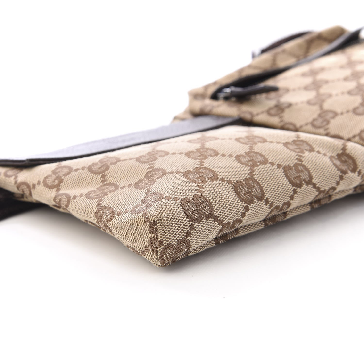 Gucci GG Monogram Double Pocket Belt Bag Dark Brown 5 of 9