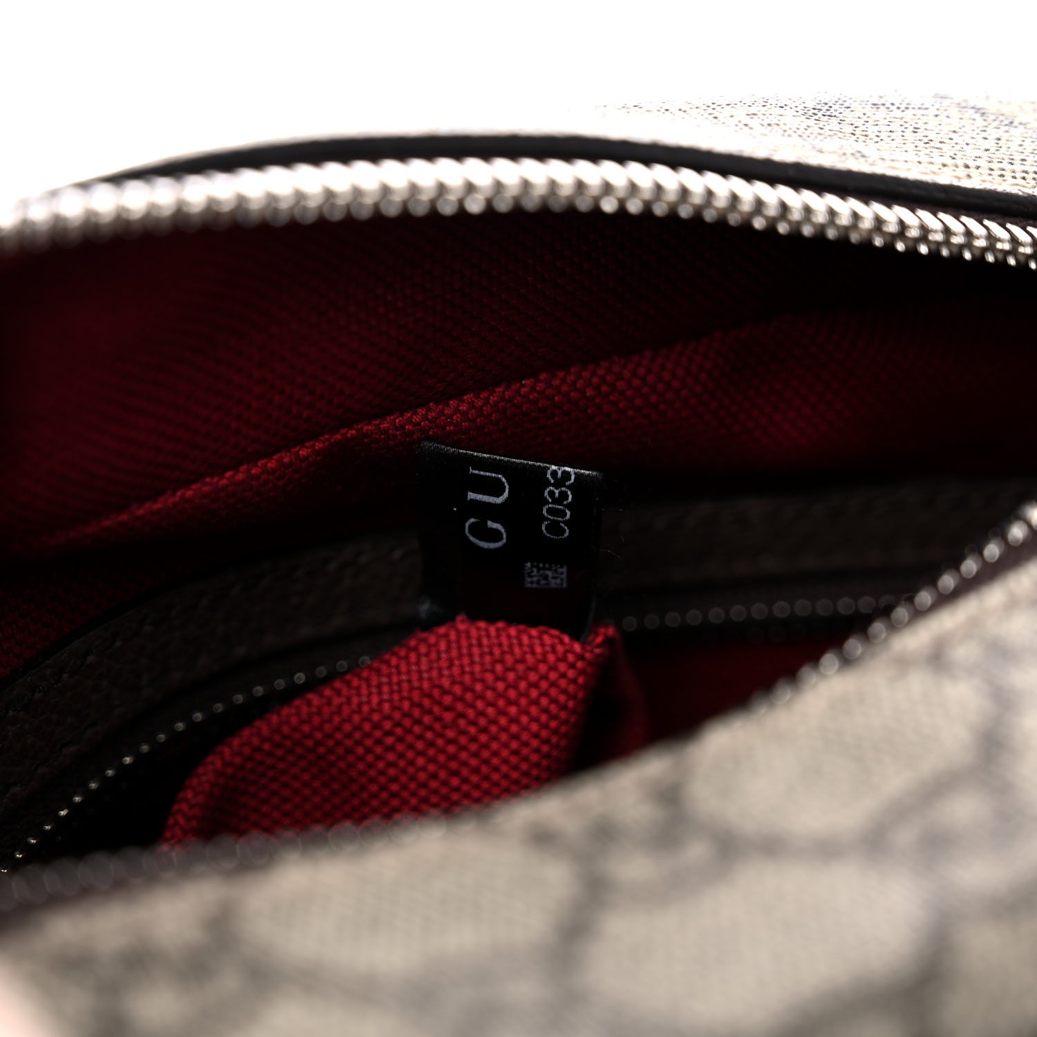 Gucci GG Supreme Monogram Textured Calfskin Square Messenger Bag Beige Ebony New Acero 8 of 10