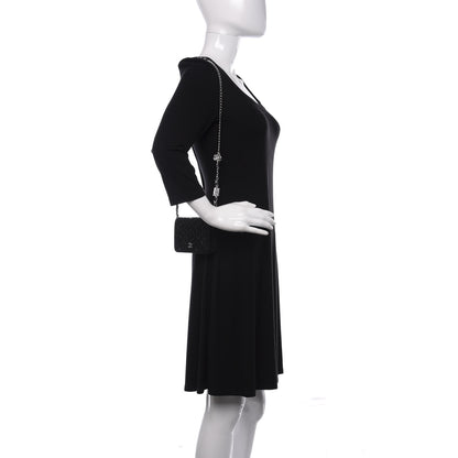 Chanel Caviar Camellia Embossed Chain Belt Bag Black 2 of 13
