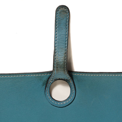 Hermes Taurillon Clemence Dogon Duo Wallet Blue Jean 8 of 12
