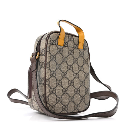 Gucci GG Supreme Monogram Mini Neo Vintage Double Zip Messenger Bag Beige New Acero Crop 3 of 10