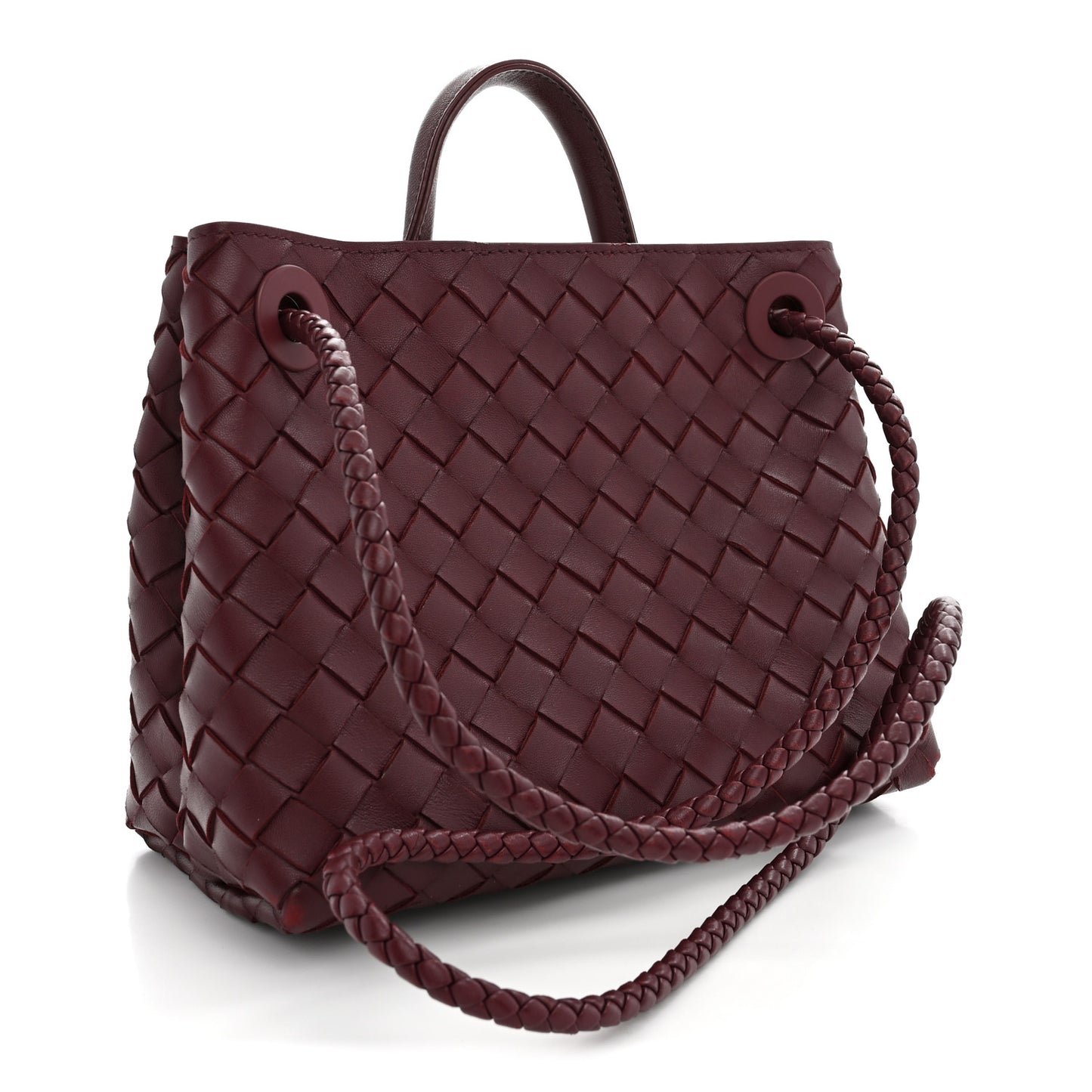Nappa Intrecciato Small Andiamo Shoulder Bag Barolo