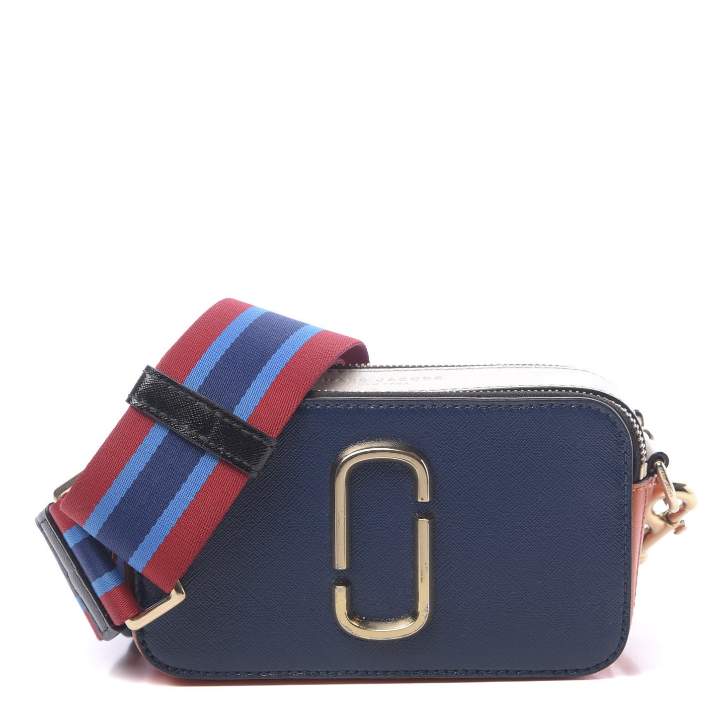 Saffiano Small Snapshot Camera Bag Navy Multicolor