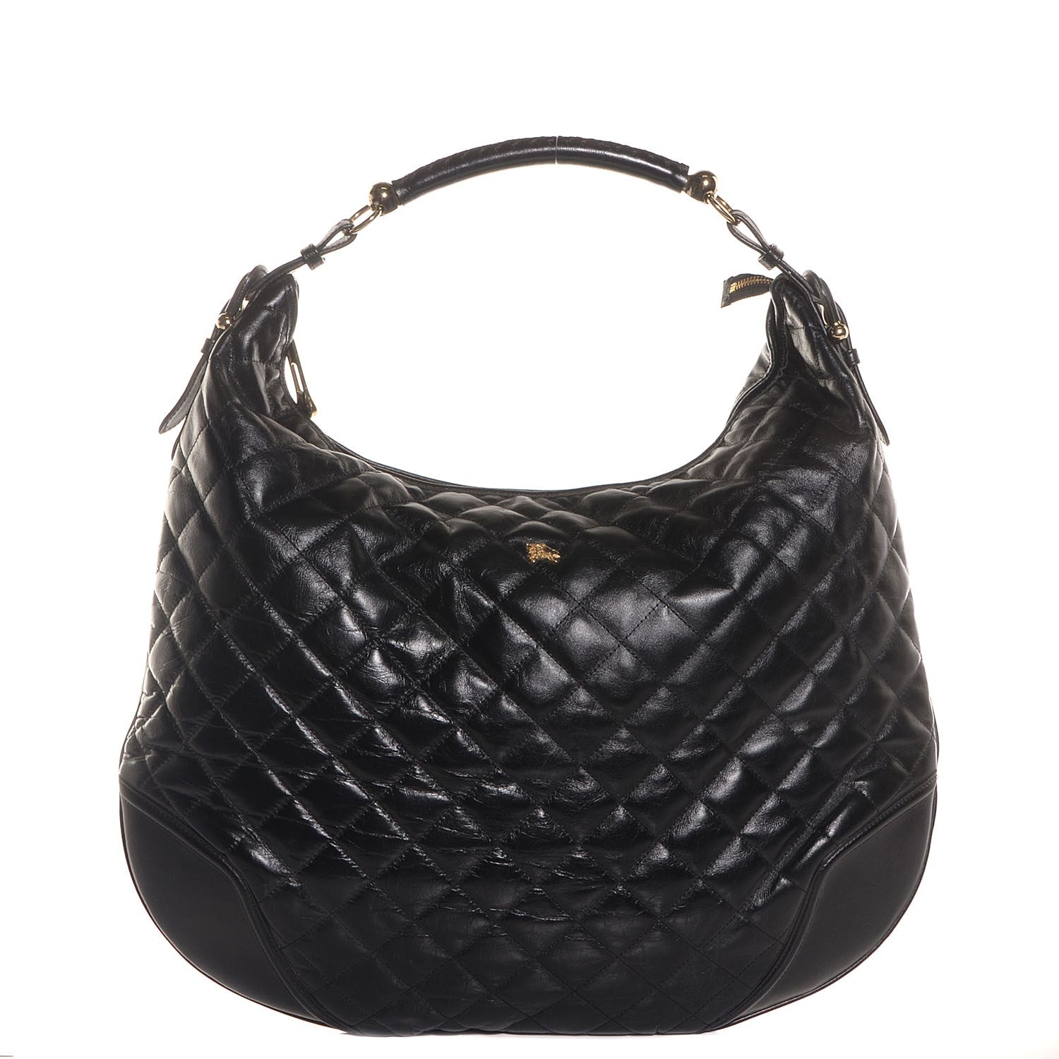 Burberry Calfskin Quilted Hoxton Hobo Black 1 of 9