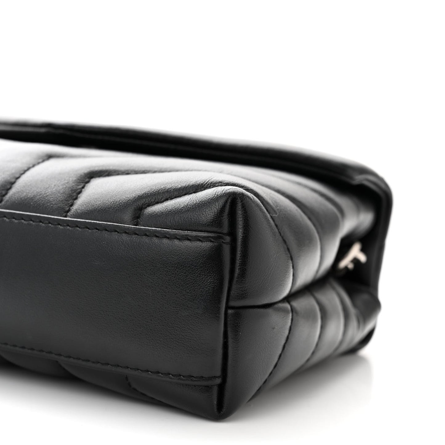 Calfskin Y Quilted Monogram Toy Loulou Crossbody Bag Black