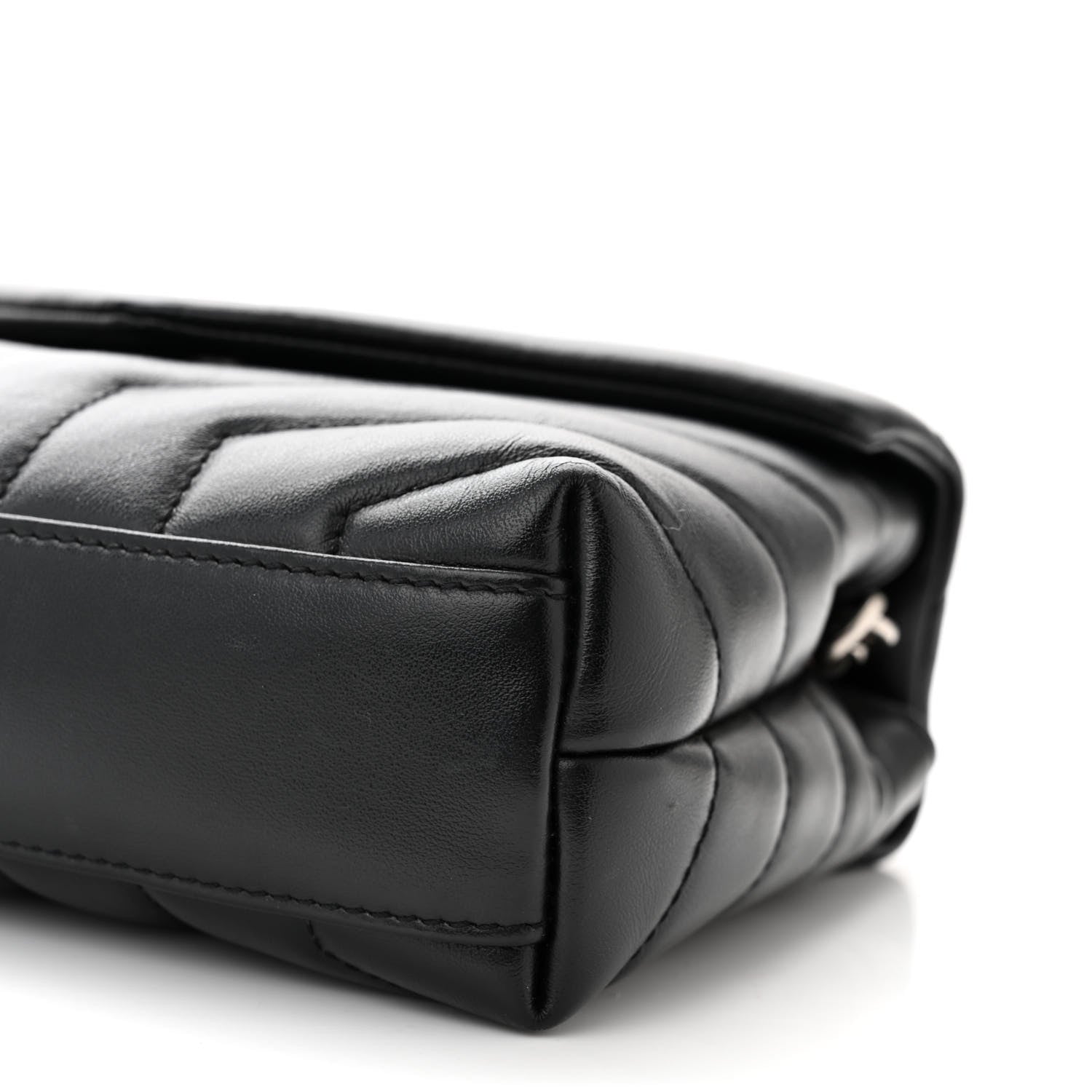 Saint Laurent Calfskin Y Quilted Monogram Toy Loulou Crossbody Bag Black 10 of 11