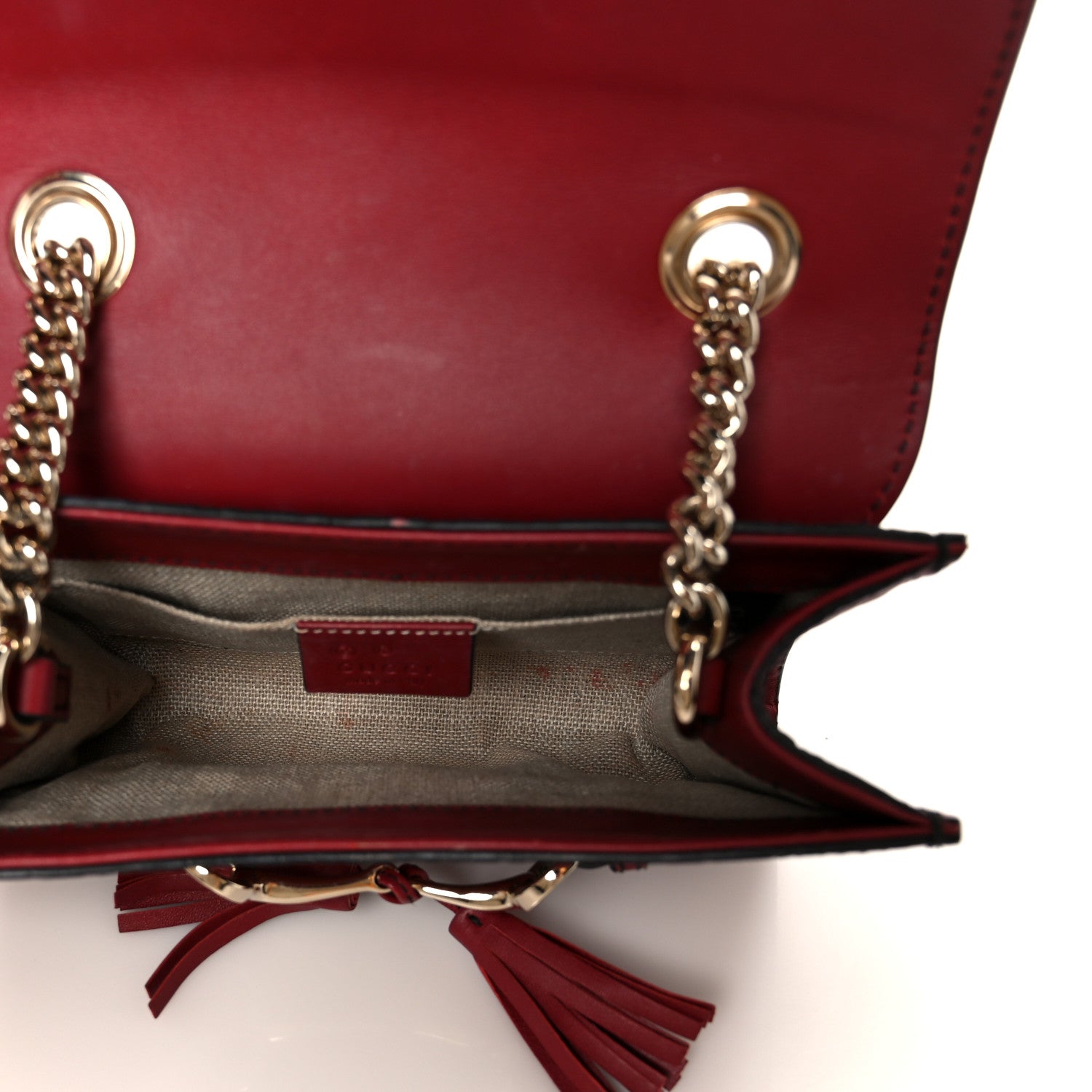 Gucci Soft Microguccissima Mini Emily Chain Shoulder Bag Rosso 5 of 12