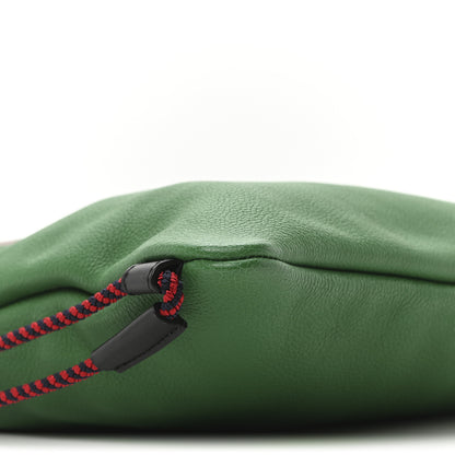 Gucci Grained Calfskin Logo Drawstring Backpack Green 10 of 11