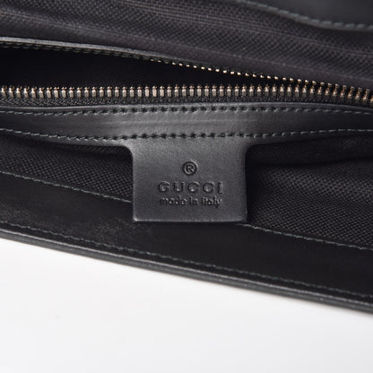 Gucci GG Supreme Monogram Web Flap Messenger Bag Black Grey 6 of 13