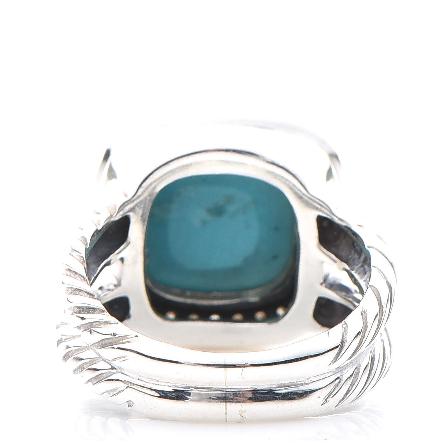 Sterling Silver Diamond Turquoise 11mm Albion Ring 52 6