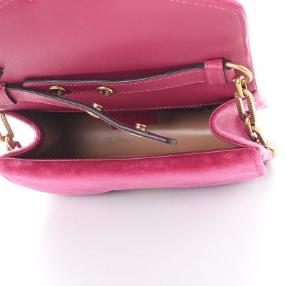 Gucci Velvet Crystal Mini Bee Broadway Shoulder Bag Light Raspberry Rose 6 of 9