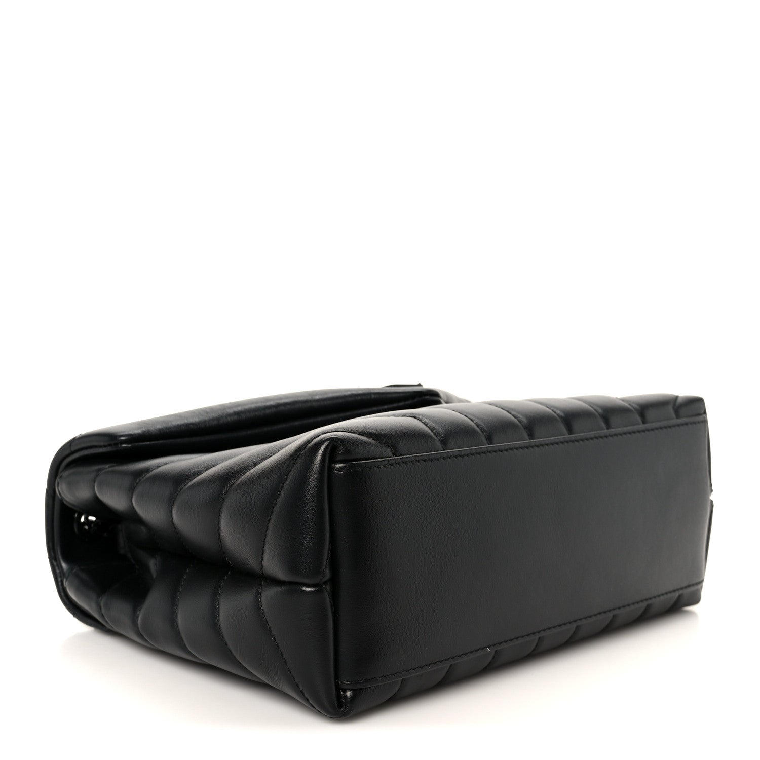 Saint Laurent Calfskin Y Quilted Monogram Monochrome Small Loulou Chain Satchel Black 4 of 11