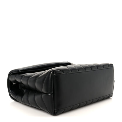 Saint Laurent Calfskin Y Quilted Monogram Monochrome Small Loulou Chain Satchel Black 4 of 11