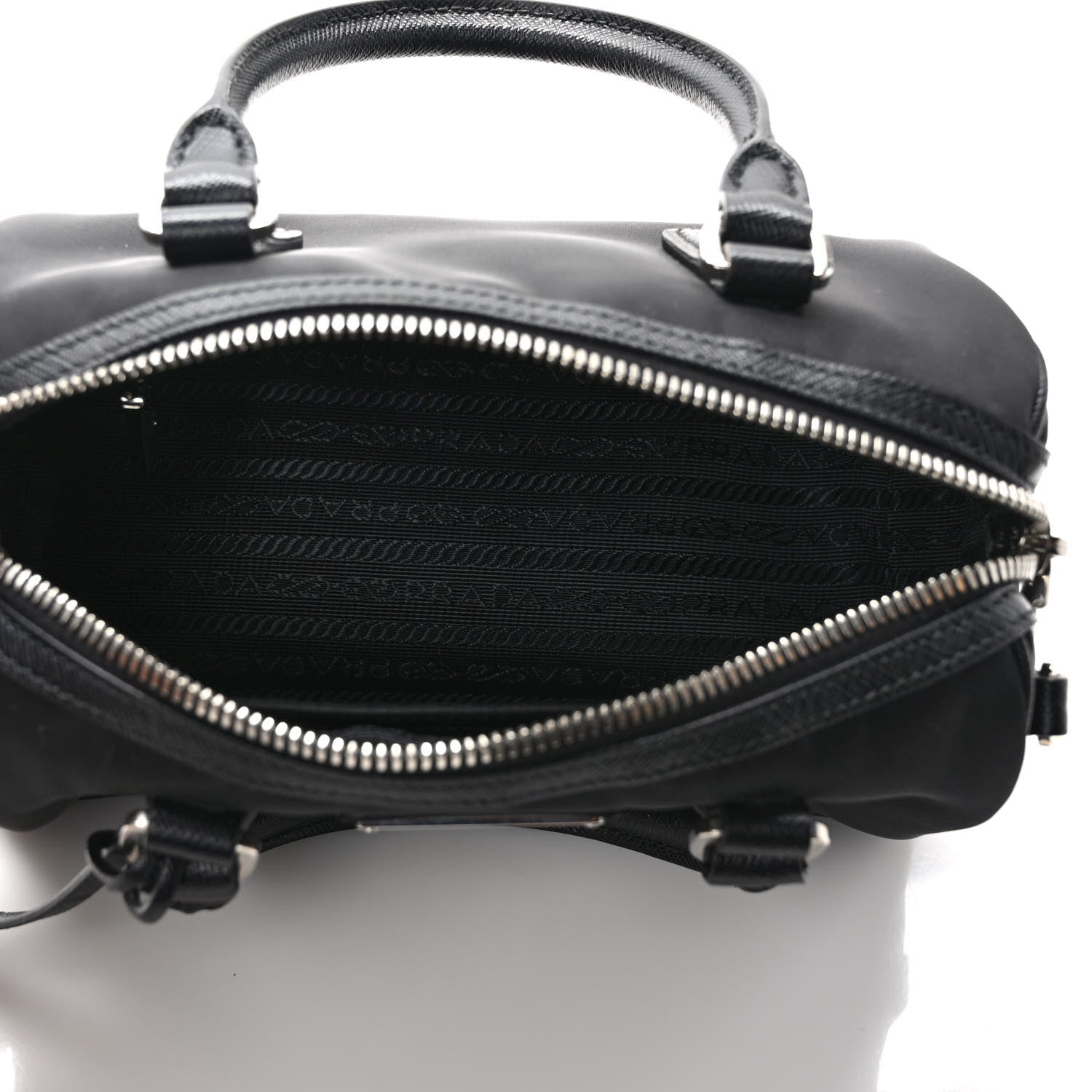 Prada Nylon Saffiano Re-Edition 2005 Top Handle Crossbody Bag Black 5 of 9