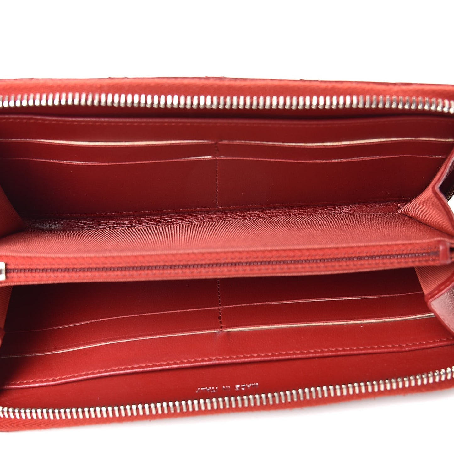 Lambskin Quilted Large Gusset Zip Around Wallet Red