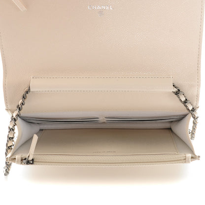 Chanel Caviar Quilted Boy Wallet On Chain WOC Ivory 5 of 8
