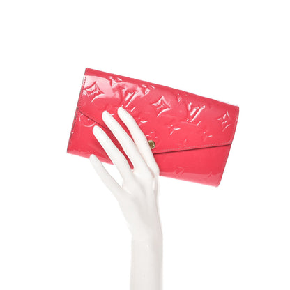 Louis Vuitton Vernis Sarah Wallet NM Rose Litchi 2 of 6