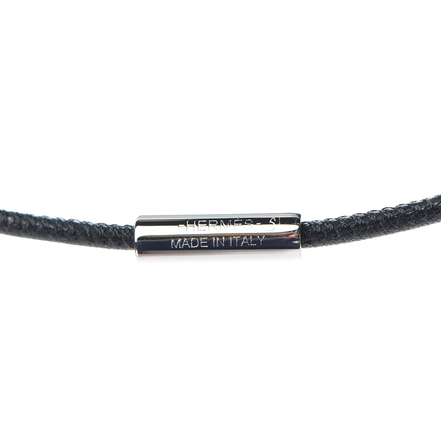 Hermes Palladium Kelly Curiosite Charm Pendant Necklace Black 8 of 9