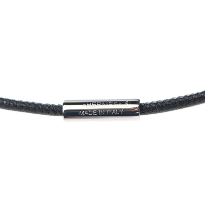 Hermes Palladium Kelly Curiosite Charm Pendant Necklace Black 8 of 9