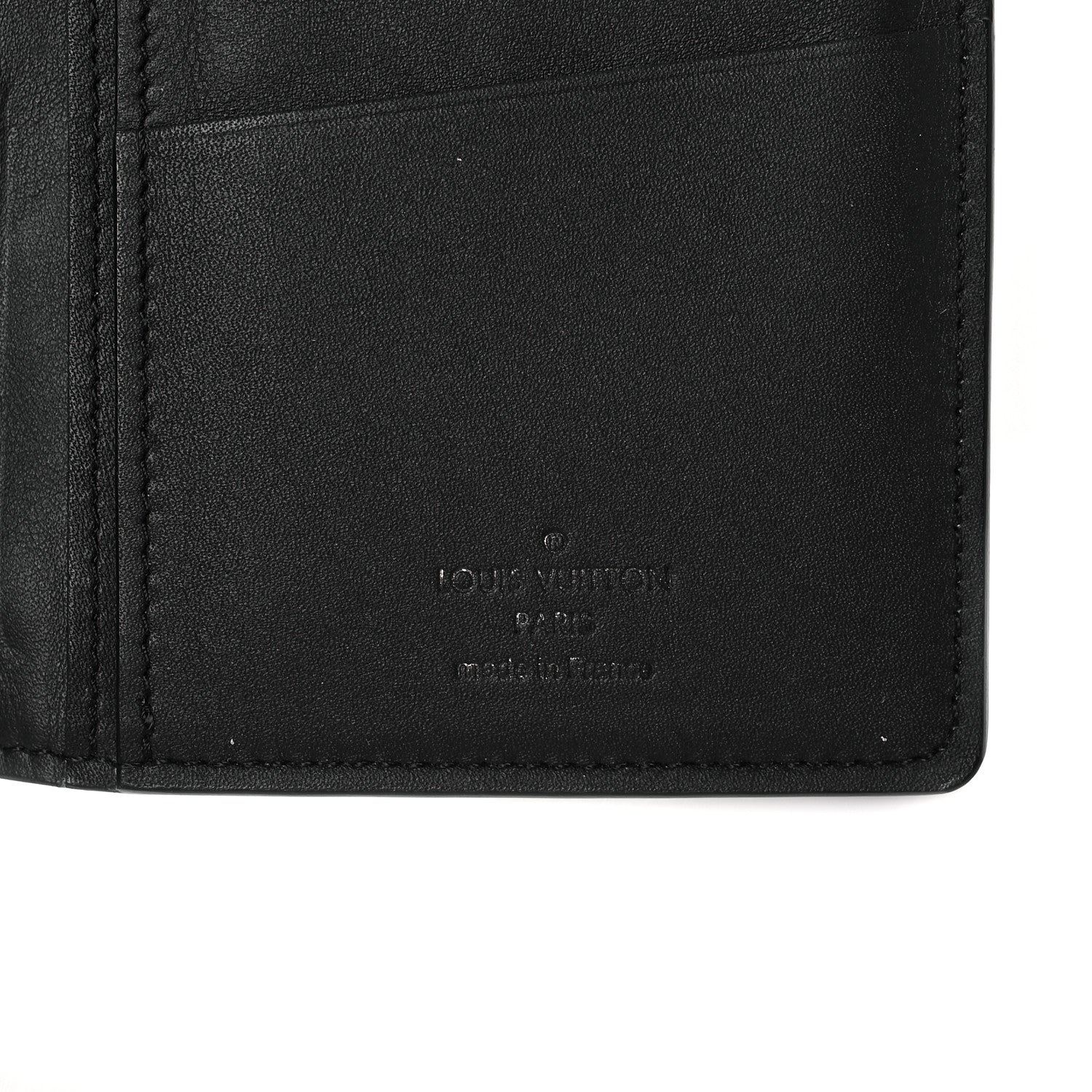Louis Vuitton Calfskin Monogram Shadow Brazza Wallet Black 6 of 10