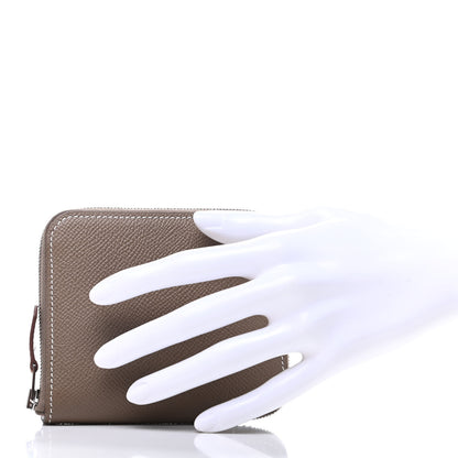 Hermes Epsom Silk'in Compact Wallet Etoupe 2 of 10