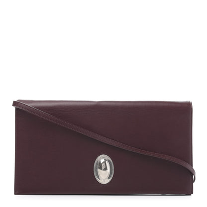 Celine Calfskin Oval Clutch on Strap Burgundy 1 of 9