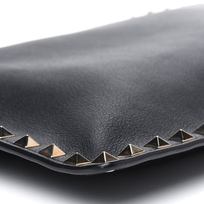 Valentino Garavani Vitello Large Rockstud Zip Pouch Black 8 of 9