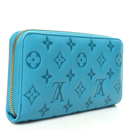 Louis Vuitton Lambskin Embossed Monogram Coussin Zippy Wallet Turquoise 3 of 7