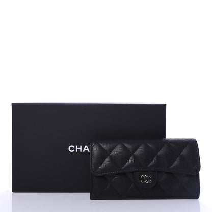 Chanel Caviar Quilted Medium Gusset Flap Wallet Black 8 of 8