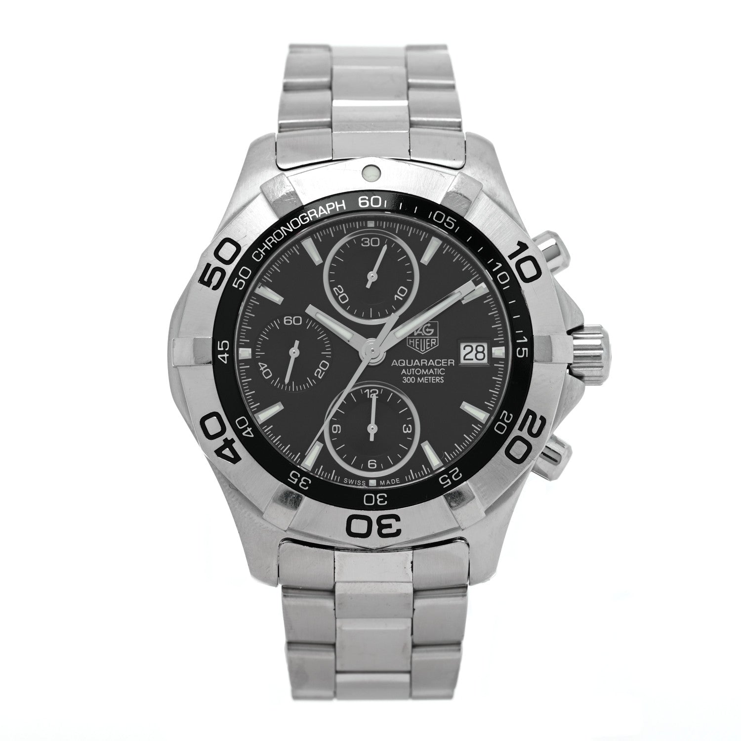 Tag Heuer Stainless Steel 41mm Aquaracer 300M Chronograph Automatic Watch Black CAF2110 1 of 4
