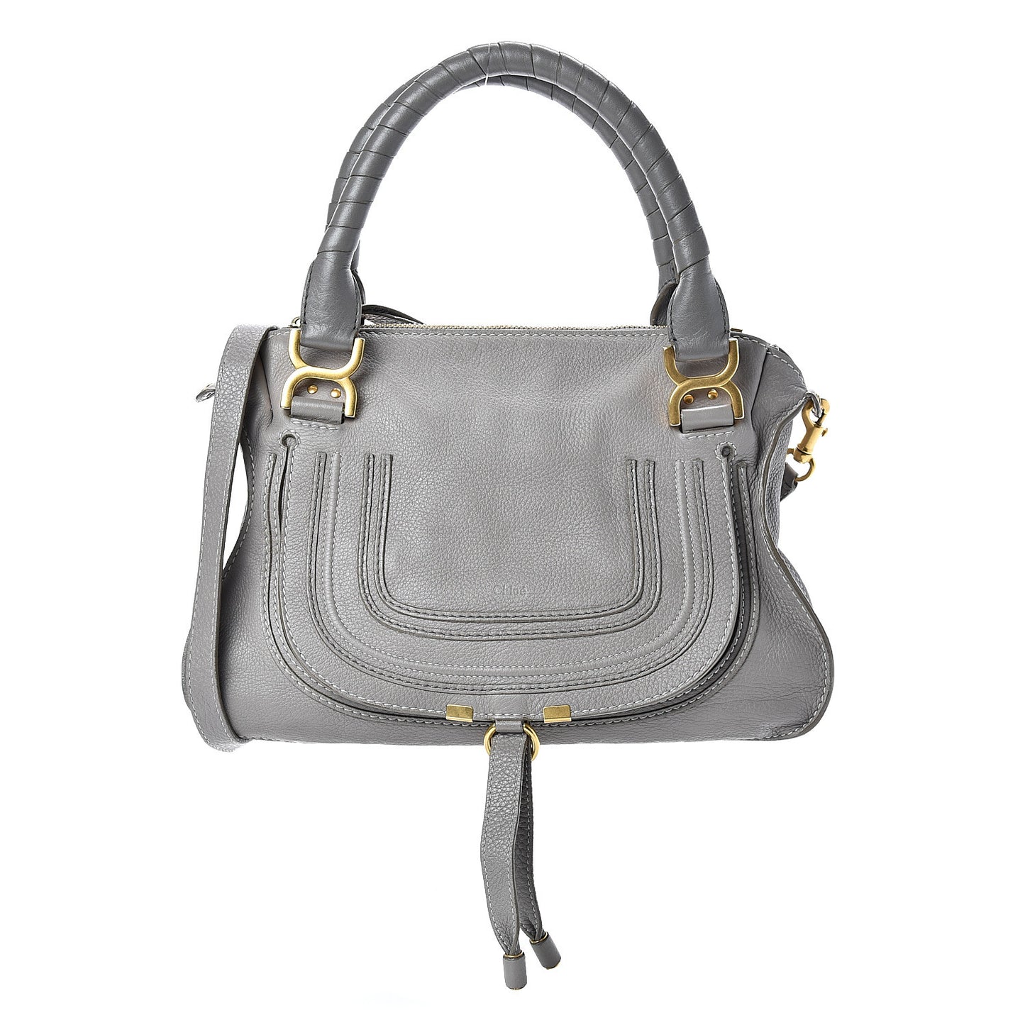 Calfskin Medium Marcie Satchel Cashmere Grey