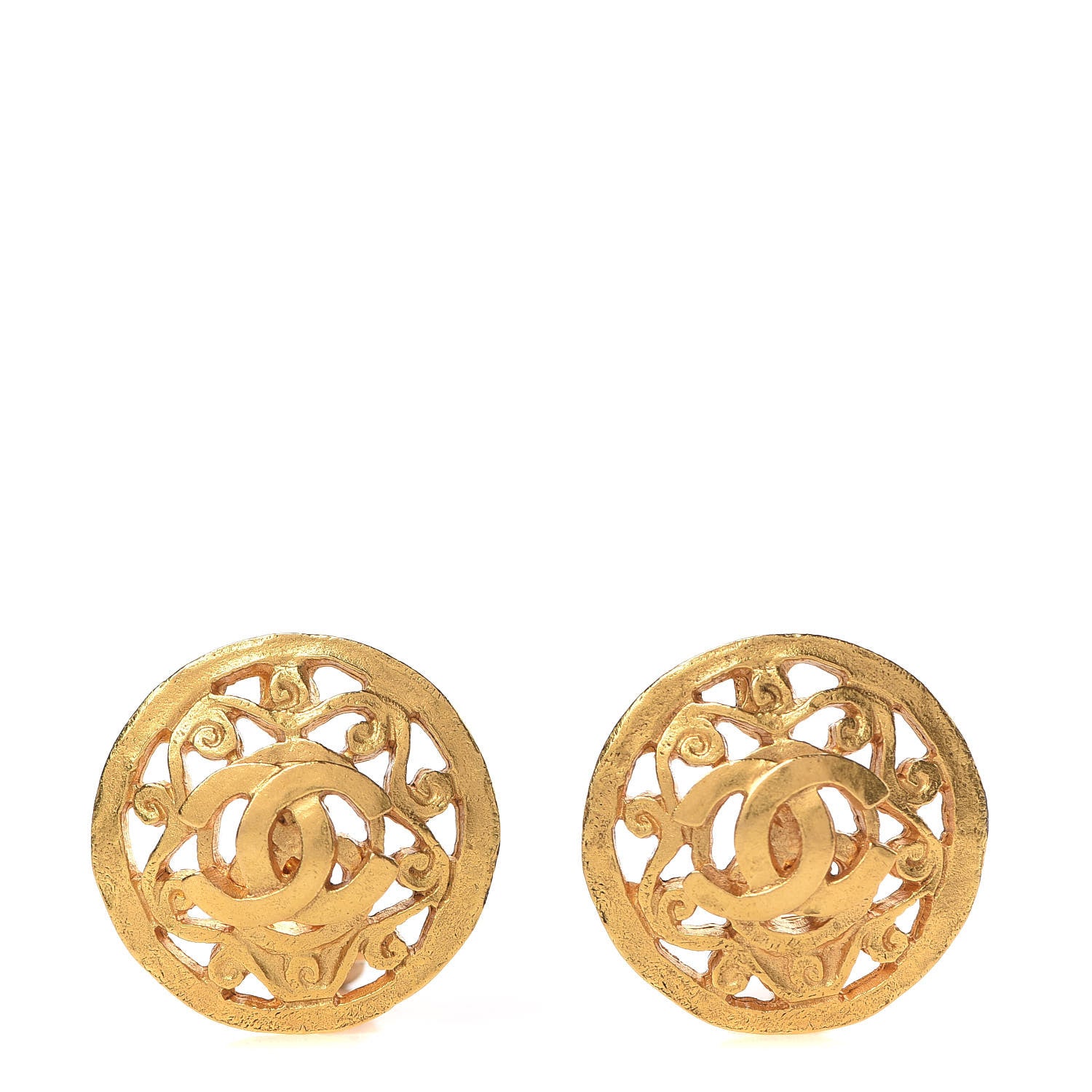 Chanel Round CC Clip On Earrings Gold 1 of 5