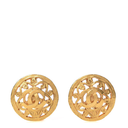 Chanel Round CC Clip On Earrings Gold 1 of 5