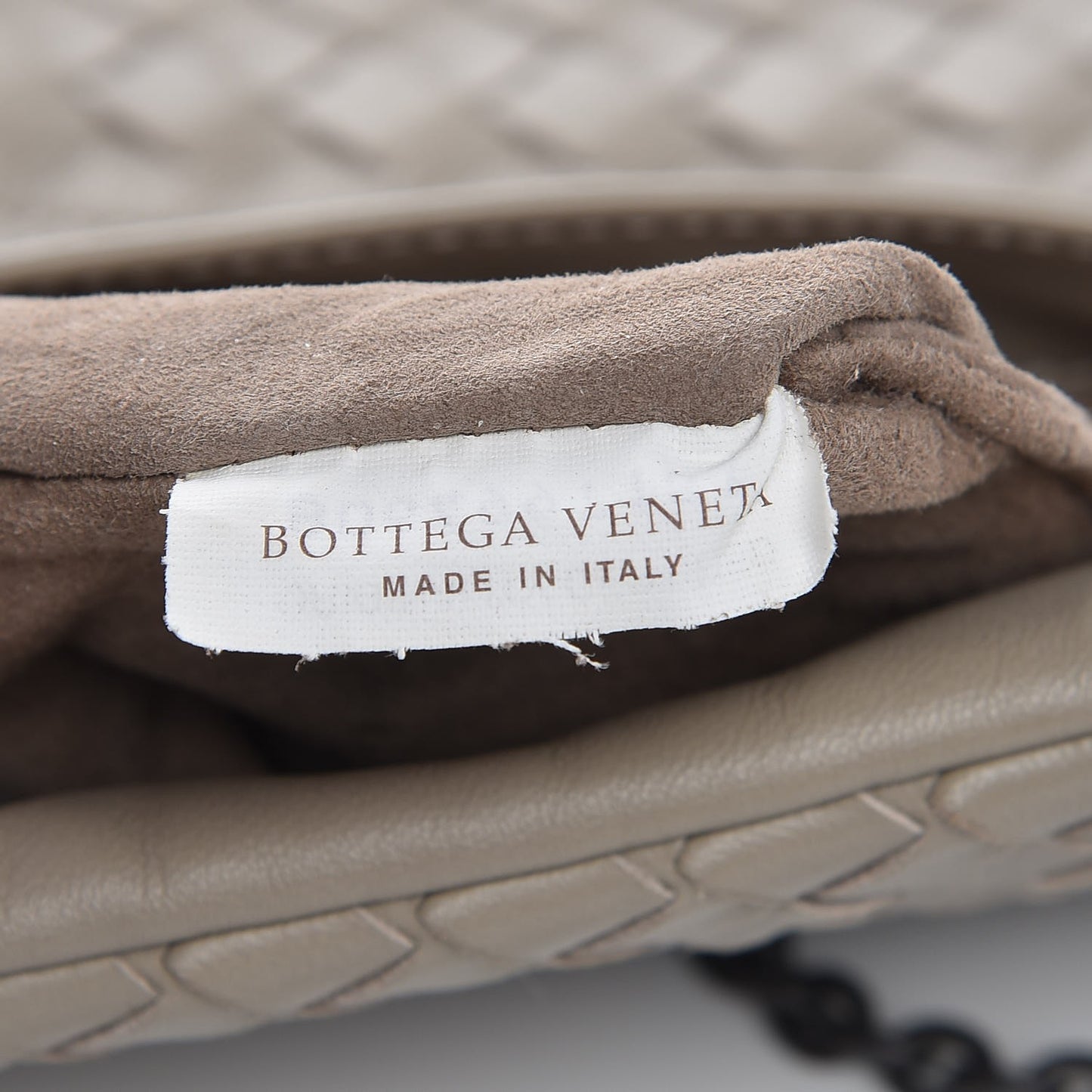 Nappa Intrecciato Mini Chain Messenger Fume