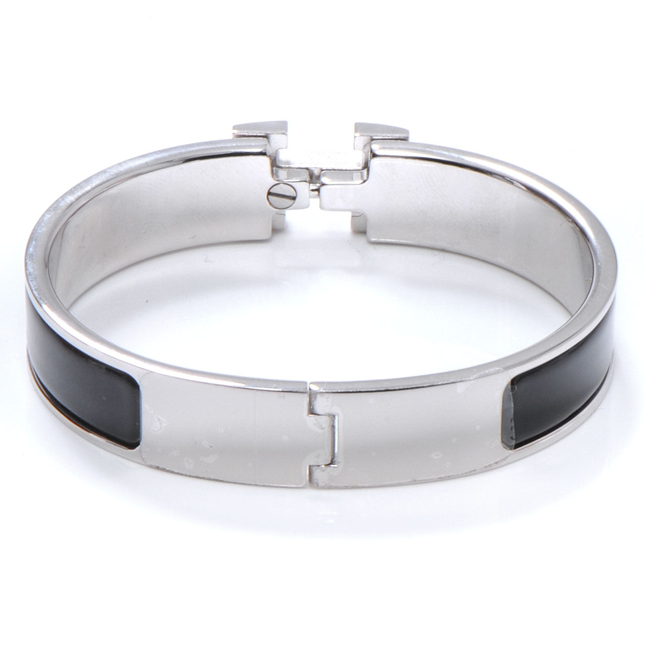 Enamel Narrow Clic Clac H Bracelet PM Black