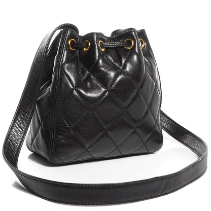 Chanel Lambskin Quilted Drawstring Shoulder Bag Dark Brown 3 of 7