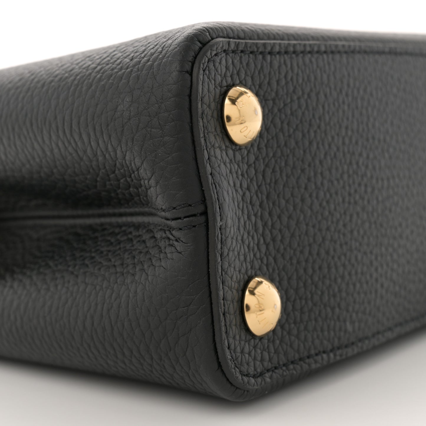 Taurillon Enamel Flower Padlock Chain Capucines BB Black