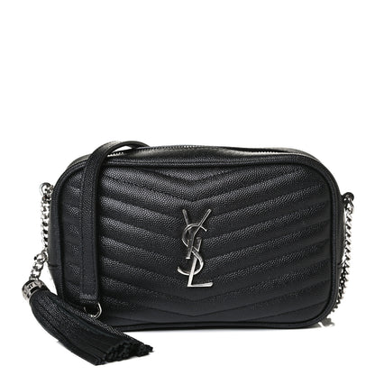 Saint Laurent Grain De Poudre Matelasse Monogram Mini Lou Camera Bag Black 1 of 12