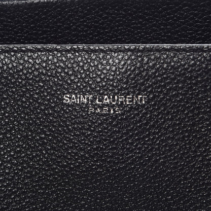 Saint Laurent Grained Calfskin Small Cabas Rive Gauche Black 10 of 13