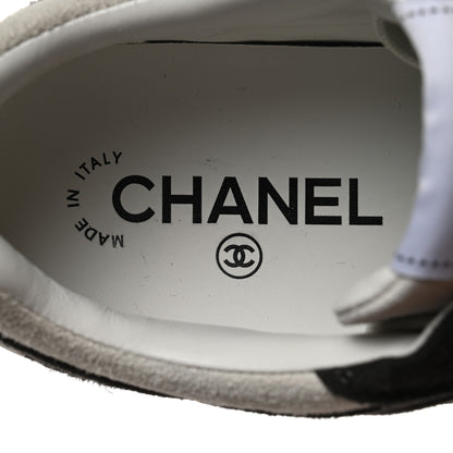 Chanel Fabric Womens Logo Sneakers 36 Black White 7 of 9