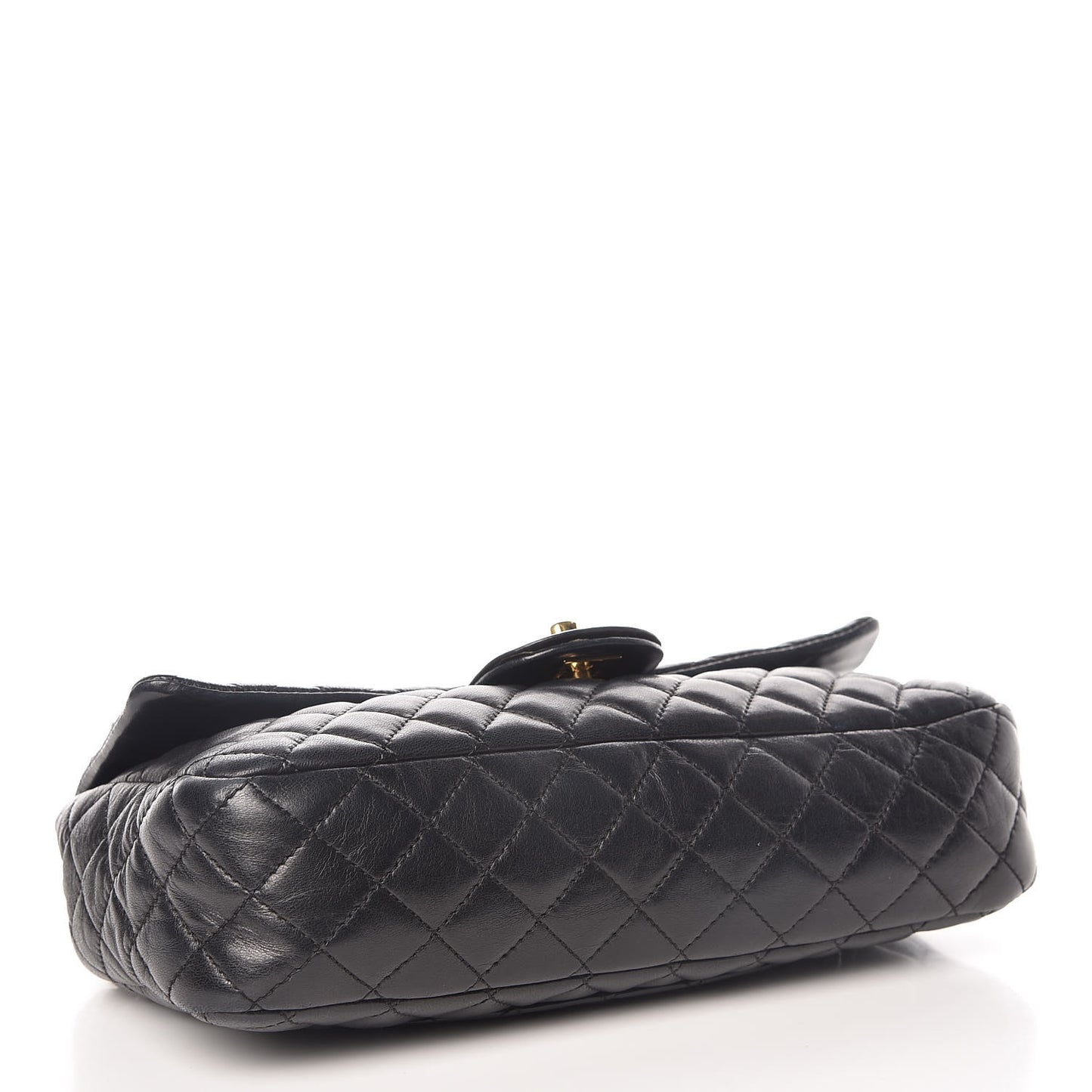 Lambskin Quilted Valentine Charms Medium Single Flap Black