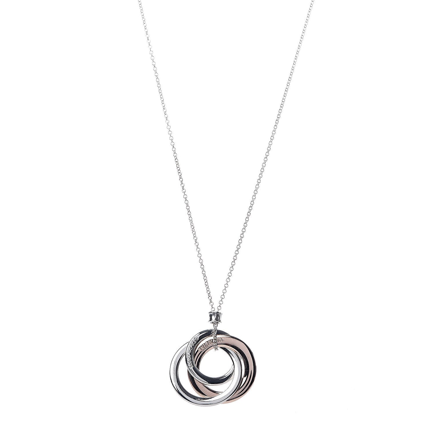 Sterling Silver Rubedo 1837 Circles Pendant Necklace